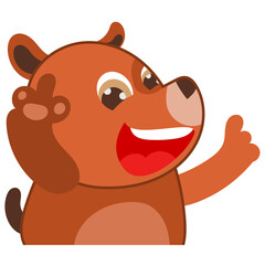 Puppy dog cheerful gesture