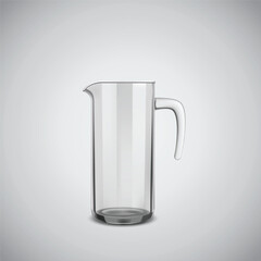 Glass Of Water And The Glass Jug On A Grey Background