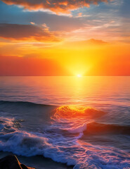 Obraz premium Beautiful sunrise over the sea