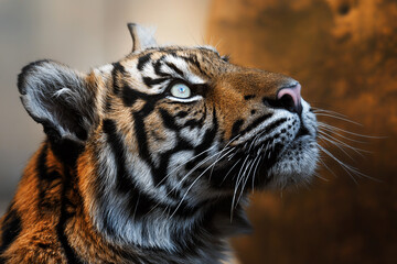 Fototapeta na wymiar Sumatran tiger (Panthera tigris sumatrae) beautiful animal and his portrait
