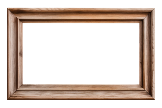 isolated illustrations of wood picture photo frame. Created with Generative AI