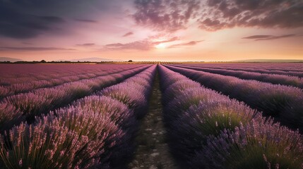 lavender field at sunset