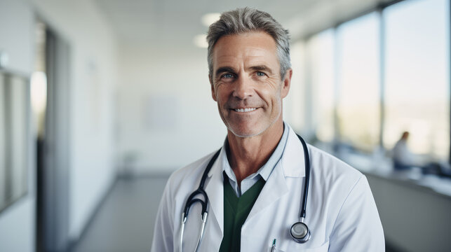 Portrait eines Arztes im Krankenhaus, Generative AI