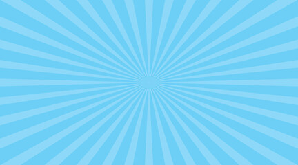 放射状に広がる青い光の背景イラスト