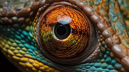 close up of a chameleon Eye