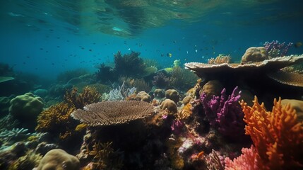 Fototapeta na wymiar coral reef in sea