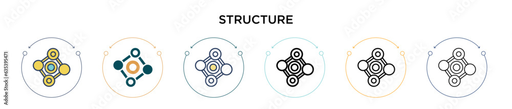 Poster structure icon in filled, thin line, outline and stroke style. vector illustration of two colored an