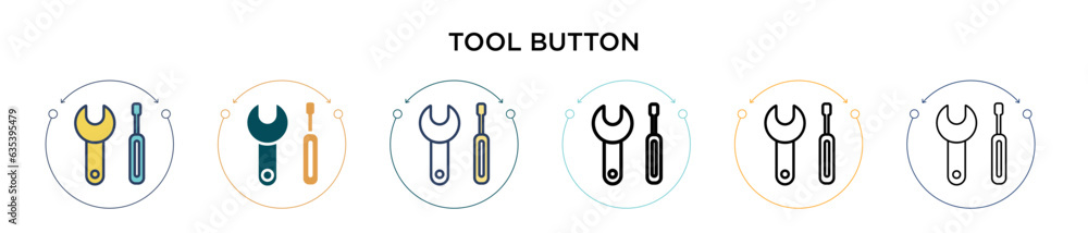 Poster tool button icon in filled, thin line, outline and stroke style. vector illustration of two colored 