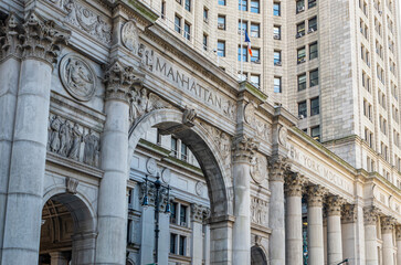 Facade of the Manhattan Municipal Building in Manhattan, New York City - 635395891