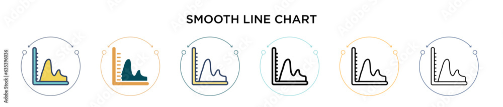 Poster smooth line chart icon in filled, thin line, outline and stroke style. vector illustration of two co