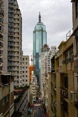 Bustling street roads and high-rise buildings in Hong Kong