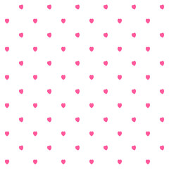 Fototapeta na wymiar pink heart on white background, pink heart seamless pattern.
