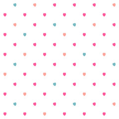 colorful heart on white background, heart seamless background. 