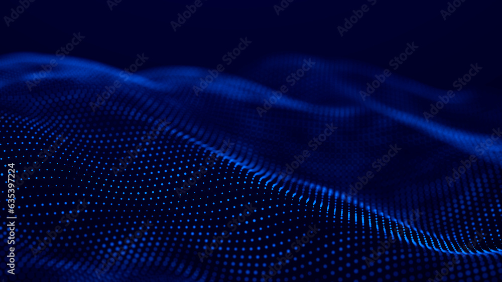 Aufkleber Abstract technology background. Big data digital code. Futuristic dots background. 3d rendering