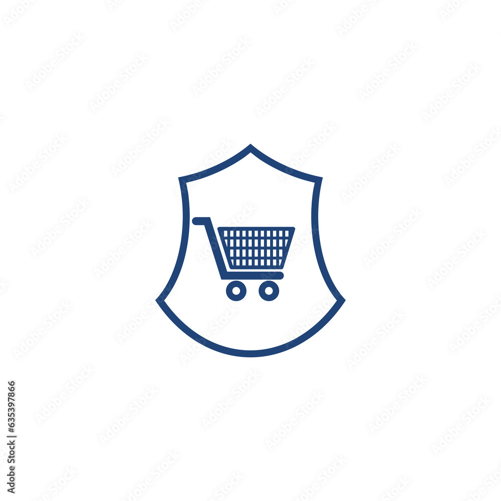 Poster secure shopping icon isolated on transparent background