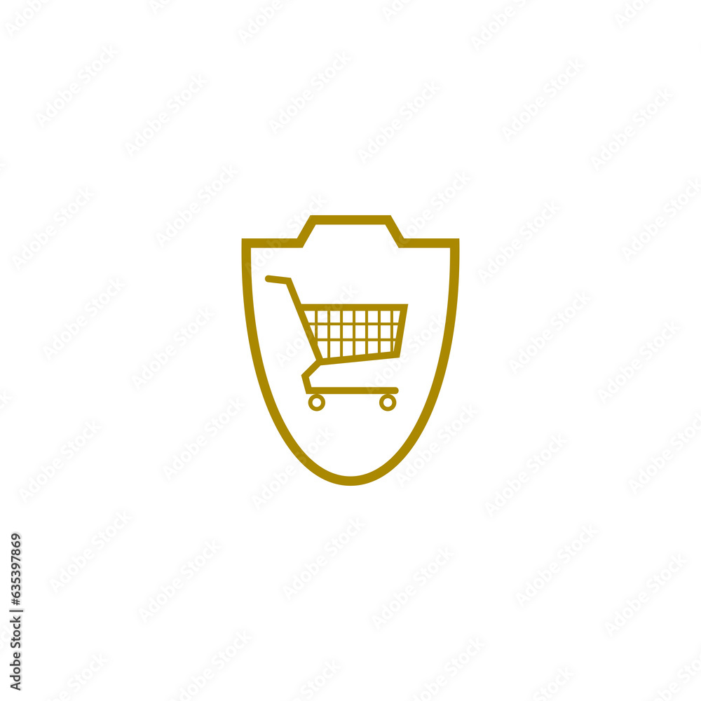 Poster secure shopping icon isolated on transparent background