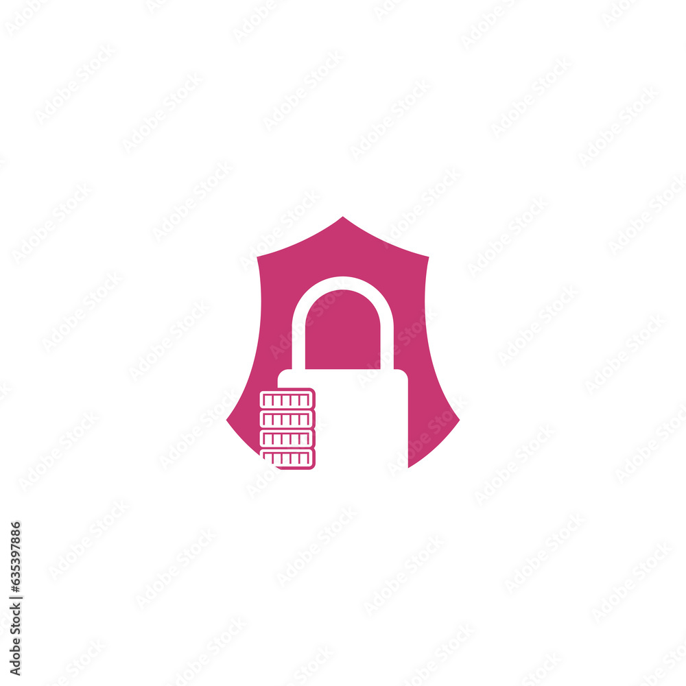 Poster security padlock icon isolated on transparent background