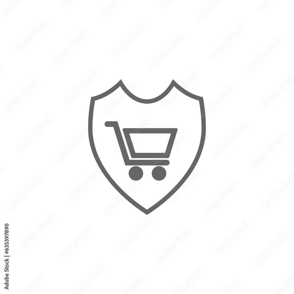 Poster secure shopping icon isolated on transparent background