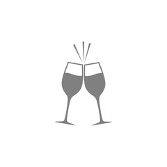 Clink glasses graphic icon isolated on transparent background