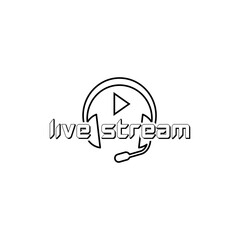 Live stream headphones icon isolated on transparent background