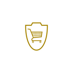 Secure shopping icon isolated on transparent background