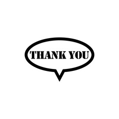 Speech bubble thank you icon isolated on transparent background