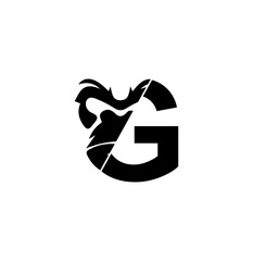 illustration of a black and white gorilla © HasanX