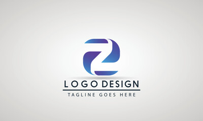 Letters Z From Abstract Geometric Blue colors Shapes. Application Icon Design Template. Vector Logo Design