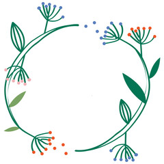 Fototapeta na wymiar Colorful flowers wreath illustration