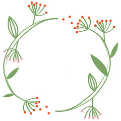 Red flowers wreath illustration