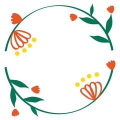 Red flowers wreath illustration