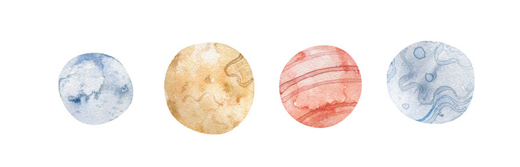 Animals  astronaut adventures in space. Hand drawn watercolor space illustration. Dreamy adventurous fun cartoon for children cosmic exploration. Watercolor style illustration