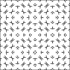 Vector pattern with symmetrical elements . Modern stylish abstract texture. Repeating geometric tiles from striped elements.Black and white pattern.