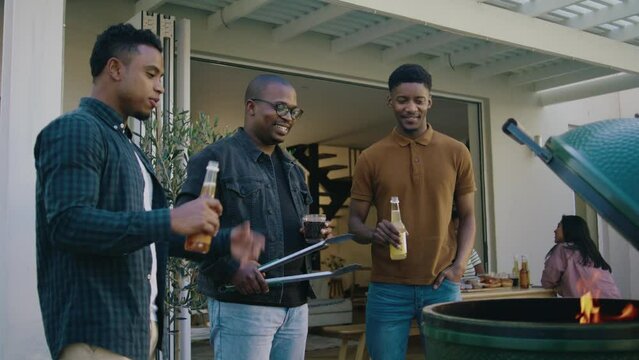 Three Black Men Having a BBQ