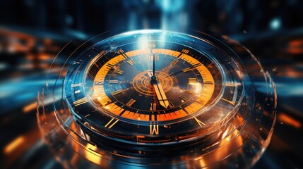 Blue 3D technology tunnel shuttle space scene, business scene illustration