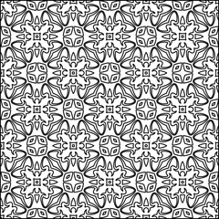 Vector pattern with symmetrical elements . Modern stylish abstract texture. Repeating geometric tiles from striped elements.Black and white pattern.