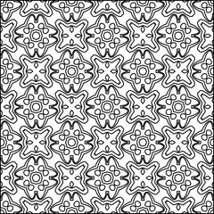 Vector pattern with symmetrical elements . Modern stylish abstract texture. Repeating geometric tiles from striped elements.Black and white pattern.