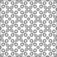 Vector pattern with symmetrical elements . Modern stylish abstract texture. Repeating geometric tiles from striped elements.Black and white pattern.