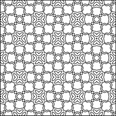 Vector pattern with symmetrical elements . Modern stylish abstract texture. Repeating geometric tiles from striped elements.Black and white pattern.