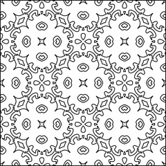 Vector pattern with symmetrical elements . Modern stylish abstract texture. Repeating geometric tiles from striped elements.Black and white pattern.