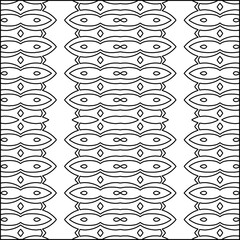 Vector pattern with symmetrical elements . Modern stylish abstract texture. Repeating geometric tiles from striped elements.Black and white pattern.