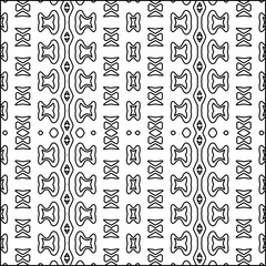 Vector pattern with symmetrical elements . Modern stylish abstract texture. Repeating geometric tiles from striped elements.Black and white pattern.