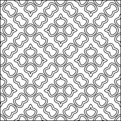Vector pattern with symmetrical elements . Modern stylish abstract texture. Repeating geometric tiles from striped elements.Black and white pattern.