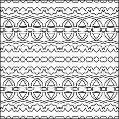 Vector pattern with symmetrical elements . Modern stylish abstract texture. Repeating geometric tiles from striped elements.Black and white pattern.