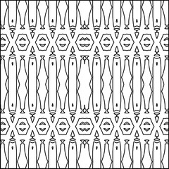 Vector pattern with symmetrical elements . Modern stylish abstract texture. Repeating geometric tiles from striped elements.Black and white pattern.