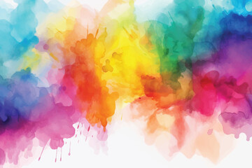 Abstract rainbow colors watercolor background - obrazy, fototapety, plakaty