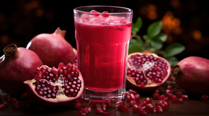 pomegranate juice and fruits