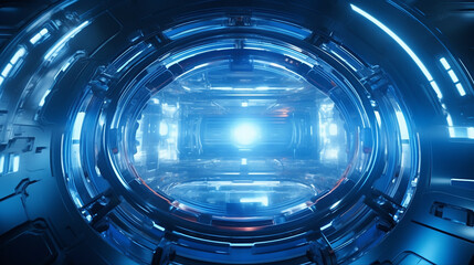 Envisioning the Future: Earth in a Blue Futuristic Landscape of Internet Connectivity and Global Social Networks with Orbital Internet Satellites and Plexus Geometric Elements