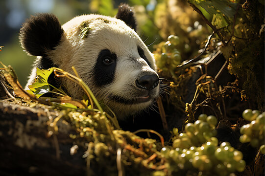 Panda in a forest.