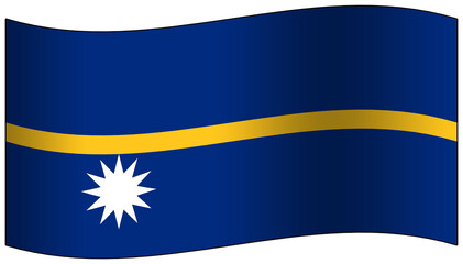 Nauru flag waving 3D icon